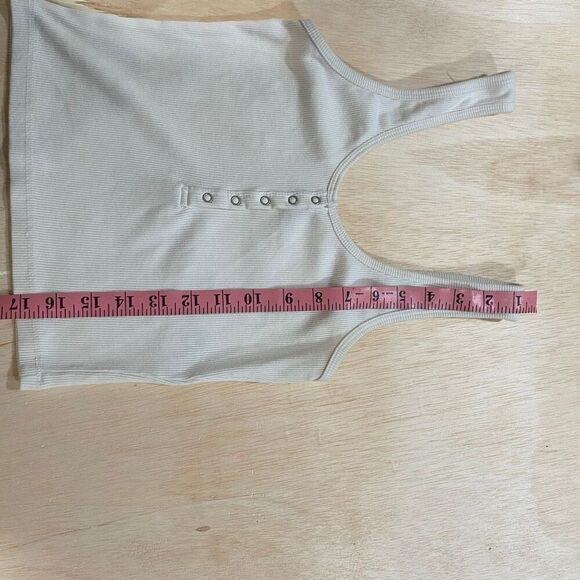 Abercrombie & Fitch White Ribbed Henley Tank Top Women’s Size S - Picture 5 of 5